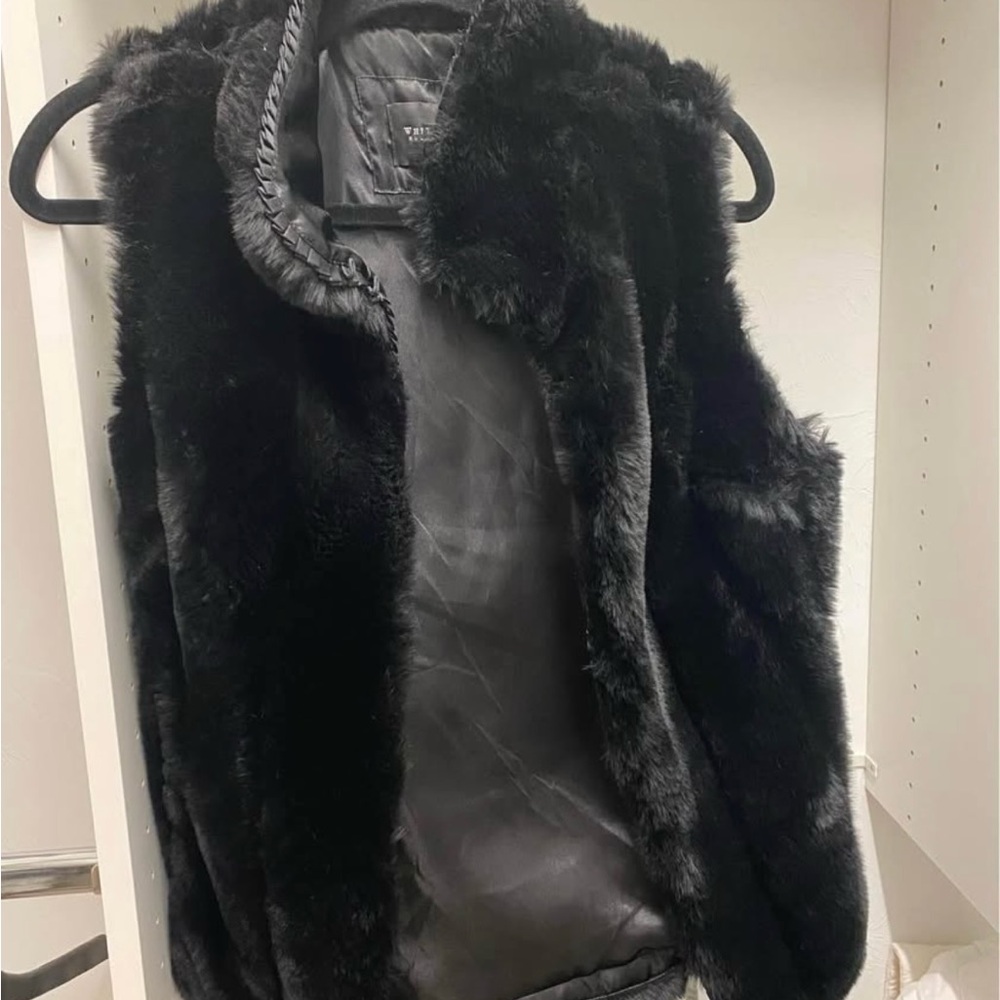 White House Black Market Plush Black Teddy Jacket